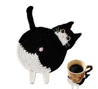 Ensemble de dessous de verre en crochet fait à la main - Coussinets de protection de table absorbants pour boissons et tasses | Design tissé en fil de coton avec base antidérapante, tapis de tasse