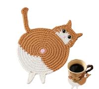 Ensemble de dessous de verre en crochet fait à la main - Coussinets de protection de table absorbants pour boissons et tasses | Design tissé en fil de coton avec base antidérapante, tapis de tasse