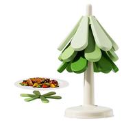 Ensemble de Dessous de Verre en Forme d'arbre,Manique théière - sous-Verres d'arbre résistants à la Chaleur, Accessoires de Cuisine, Dessous de Plat avec 3 de Plat et 1 Support pour Assiettes