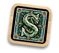 Ensemble de dessous de verre Harry The Wizard House - Dessous de verre en bois et métal de qualité supérieure - Idée cadeau pour homme et femme (S)