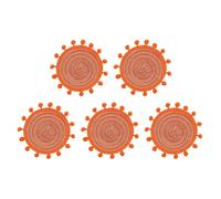 Ensemble De Dessous De Verre Ronds Bohème, avec Design Absorbant Et Élégant, 14cm, Jolís Tapis De Tasse en Coton Mácramé, Set De Table Tissé À La Main, Antidérapant, pour Maison, Cuisine, Ferme, Bar