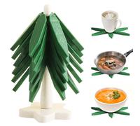 - Ensemble de dessous de verre - Support antidérapant pour dessous de verre de Noël | Dessous de verre décoratifs en forme d'arbre pour boissons, bol, assiette, cuisine, plan de travail, maison