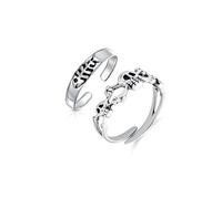 Ensemble De Deux Bagues D'Orteil Fines En Forme De Bande Motif Nautique Aloha Tropical Poisson Hawaïen Punk Rocker Pirate Caribéen Squelette Gothique Os Croisés Crâne S En Argent Sterling Oxydé