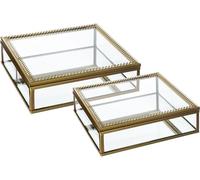 Ensemble de deux boîtes à bijoux en verre, cadre en or, Atmosphera