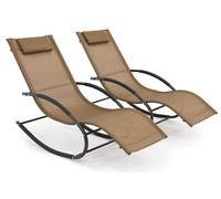 Ensemble de deux chaises longues à bascule Orlando Garden Point en bronze
