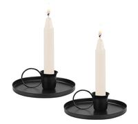 Ensemble de Deux Chandeliers Coniques en métal, Chandelier Chandelier Chandelier Chandelier Vintage Fer Conique avec poignée Chandelier d'urgence(Noir)