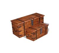 Ensemble de deux coffres de rangement Bois massif