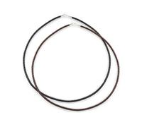 Ensemble De Deux Cordons De Collier Tressés En Cuir Véritable Noir Et Marron Avec Pendentif Pour Femmes, Hommes Et Adolescents. Fermoir En Argent .925 Avec Mousqueton De Homard De 20 Pouces