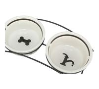 Trixie Ensemble de deux gamelles Eat on Feet pour chien en céramique 1,6 l multicolore