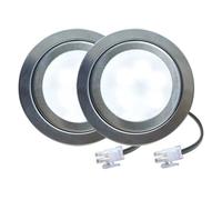 Ensemble De Deux Lampes LED En Acier Inoxydable For Hotte Aspirante, Avec Douille FL 2P 12 V CC, 1,5 W, À Installer Sous Un Meuble Ou Dans Un Placard. Remplace L'éclairage De Votre Cuisinière.