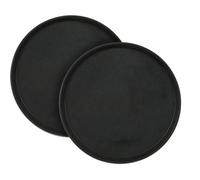 Ensemble de deux plateaux ronds, 40 cm de diamètre, surface antidérapante, convient à une utilisation en restaurant, noir.