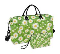 Ensemble de deux sacs à bagages matelassés, trousse de toilette robuste pour l'extérieur, Marguerite vert, One Size, Classique