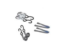 Ensemble de deux sangles de transport HILLS 3m/25mm/1t avec tendeur et deux harnais de 0,45m pour sécuriser la moto