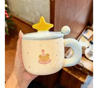 Ensemble de Deux Tasses en Céramique 3D Mignonnes pour Café, Thé ou Lait, Cadeau D'anniversaire, Tasse à Café, pour Femmes, Amies et Amoureuses (1 Pièce)(Blue)