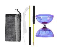 Ensemble de Diabolo de Jonglerie pour Enfant Débutant Ensemble Diabolo 4PCS / Jouet à Roulements Mobiles en Plastique Souple Flexible avec Bâton et Ficelle et Sac en Filet pour Jouets Amus