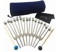 Ensemble de diapasons professionnels pour les chakras, instrument de percussion spécialisé pour la guérison sonore avec sac en velours et maillet en caoutchouc, idéal pour le yoga, la méditation et l