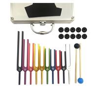Ensemble de diapasons Solfeggio, 10 diapasons multicolores, diapasons en alliage d'aluminium non lestés for la relaxation du corps, la méditation du yoga, la thérapie sonore, le soulagement du stress