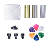 Ensemble de diapositives de guitare avec médiators |Glissières en acier inoxydable/acrylique/laiton pour guitare et basse acoustique |3 diapositives + 10 médiators dans une boîte