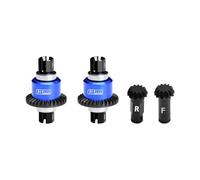 Ensemble de différentiel avant et arrière en acier carbone 4140 + alliage d'aluminium 7075 pour Arrma 1:18 Granite GROM / 1:14 Typhon GROM / 1:16 Mojave GROM/Quake GROM/Gorgon GROM - Bleu