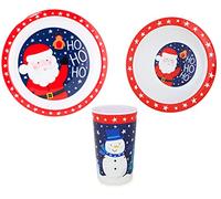 Ensemble de dîner de Noël 3 pièces Toyland® - Conception festive du père Noël et des amis - Vaisselle de fête