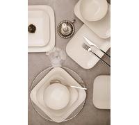 Ensemble de dîner élégant de 51 pièces, 100% porcelaine, couleur crème | Comprend des assiettes de service, des bols, des assiettes | Parfait pour les occasions spéciales et les dîners quotidiens