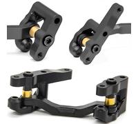 Ensemble de direction RC en aluminium pour Arrma 1/18 Granite Grom Mega 380 Brossé 4X4 Monster Truck & Typhon Grom Mega 380 Brossé 4X4 Petite Échelle Buggy & Voiture de course RC 1/12 AWD (Noir)