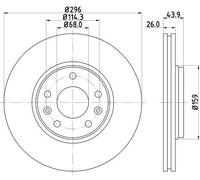 Ensemble De Disques De Frein Avant Hella 54956PRO Pour SAMSUNG SM5 OEM
