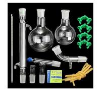 Ensemble de distillation sous vide 500/250 ml, verrerie borosilicatée de laboratoire, 13 pièces, joints 24/29, extraction essentielle