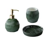 Ensemble de distributeurs de Savon Distributeur de Savon et Lotion en céramique avec Pompe, Style Bord mer pour Une Nouvelle Maison(Green,3 Pieces)