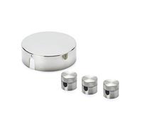 Ensemble de distribution ORION LIGHTSTYLE avec boîte de jonction comprenant 3 broches, plafonnier, boîtier de plafond, rosace, couvercle de boîte de jonction argent chrome