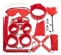 Ensemble De Dix PièCes De Cosplay En Cuir Rouge, éQuipement De Loisirs, Adapté à La Formation IntéRieure