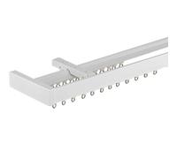 Ensemble de Double Tringle à Rideaux avec Rail de Plafond Robuste - Installation Facile pour Le Salon, la Chambre et Les hôtels (Dimensions : 1,8 m (5,9 pi), Couleur : Blanc)