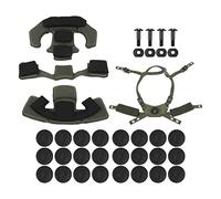 Ensemble de doublure de casque en nylon éponge, coussinets de menton, système de suspension à cadran de rechange pour casques ACH MICH Wendy FMA EXF (éponge vert militaire)