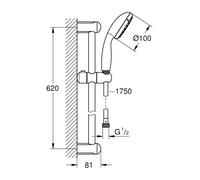 Ensemble de douche 2 jets TEMPESTA 100 avec barre 600mm GROHE 27598001