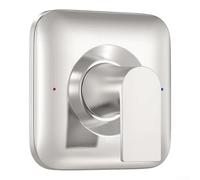 Ensemble de douche à effet pluie moderne en acier inoxydable avec valve d'équilibrage de pression POSI-TEMP, finition nickel brossé pour salle de bain contemporaine (A)