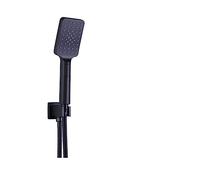 Ensemble de Douche à Main en ABS, Accessoires de Salle de Bain, Support carré en Laiton chromé/Noir/Or/Gris, Tuyau de 1,5 m, 3 Fonctions, Douche de Rechange (Couleur : BK Set)