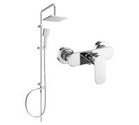 Ensemble de douche à poser Mexen Tord, série Milo, chrome, avec mitigeur