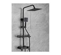 Ensemble de douche à température constante for salle de bain en acier inoxydable, pommeau de douche pressurisé noir/gris pistolet(Black 3 HC)