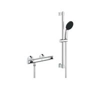 Grohe Precision Flow QuickFix Mitigeur douche - thermostatique - avec raccords - barre curseur 60cm - douchette 1 jet - Chrome 34800001