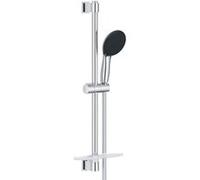 Ensemble de douche avec pommeau 2 jets barre 60cm fle ible et tablette Vitalio Sta
