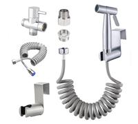 Ensemble de douche bidet pour WC avec valve à 3 voies, ensemble de douche bidet en acier inoxydable, pulvérisateur d'hygiène personnelle avec tuyau télescopique