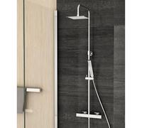 Ensemble de douche Crosswater Atoll avec robinet thermostatique et pomme de douche 20x20cm chrome SQ600WC