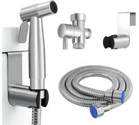 Ensemble de douche de bidet en acier inoxydable avec tuyau de 1,5 m et support, kit de douche complet pour toilettes, pulvérisateur à main pour hygiène personnelle