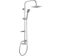 Ensemble de douche de pluie carré chromé - Deante - Barre 1100 mm - Largeur 410 mm - Mitigeur à une poignée