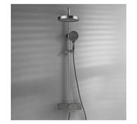 Ensemble de douche de salle de bain avec douche à effet pluie, mitigeur de bain-douche avec douchette à main, pommeau de douche à effet pluie 3 voies, blanc et noir, ensemble de douche C1