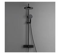 Ensemble de douche de salle de bain avec douche à effet pluie, mitigeur de bain-douche avec douchette à main, pommeau de douche à effet pluie 3 voies, blanc et noir, ensemble de douche C1