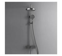 Ensemble de douche de salle de bain avec douche à effet pluie, mitigeur de bain-douche avec douchette à main, pommeau de douche à effet pluie 3 voies, blanc et noir, ensemble de douche C1