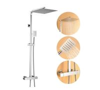 Ensemble de douche en acier inoxydable avec thermostat, hauteur réglable 96,5-130CM