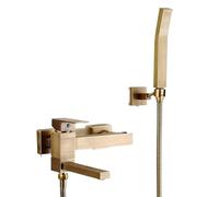 Ensemble de douche en laiton antique - Robinet mural avec mélangeur froid et chaud pour décoration de salle de bain GE - Luminaire de salle de bain de style classique