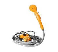 Ensemble de douche en plastique avec tuyau d'eau, fil, douchette à main, pompe à vide, interrupteur marche/arrêt, support de pulvérisation, disque d'aspiration, crochet assorti, anneau en caoutchouc